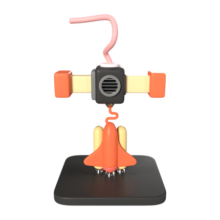 Printing Rocket  3D Icon