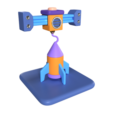 Printing Rocket  3D Icon