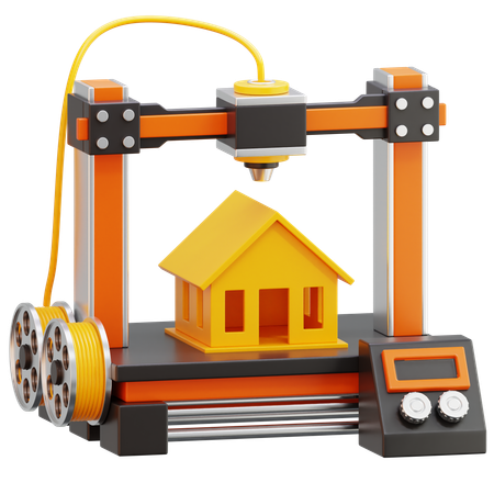 Printing Small House  3D Icon
