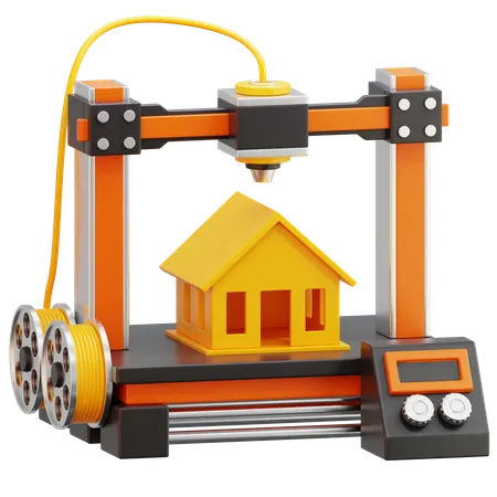 Printing Small House  3D Icon