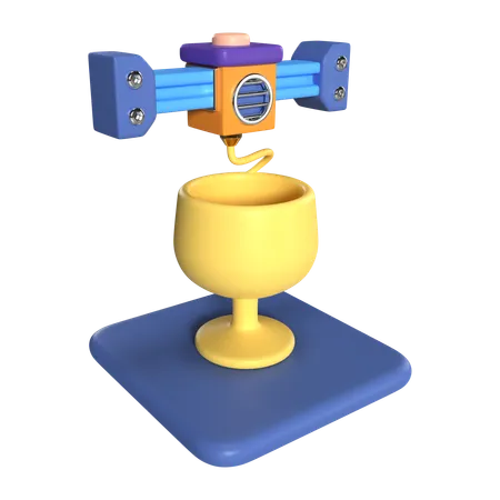 This Is Printing Vase 3 D Render Illustration Icon It Comes As A High Resolution PNG File Isolated On A Transparent Background The Available 3 D Model File Formats Include BLEND OBJ FBX And GLTF 3D Icon