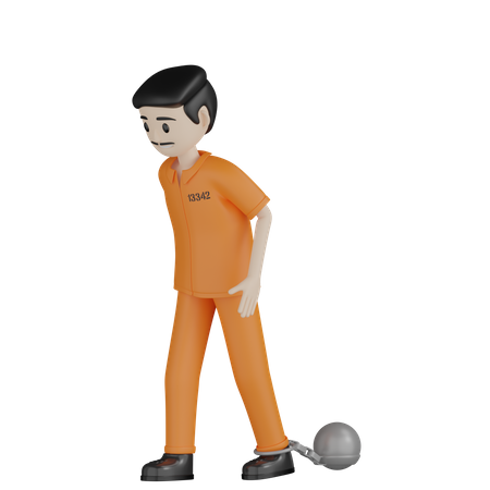 Prisioneiro com algema  3D Icon