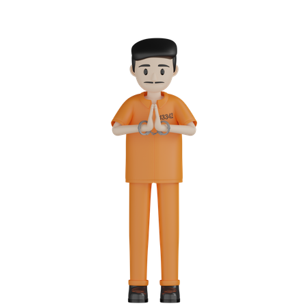 Prisioneiro dizendo namastê  3D Icon