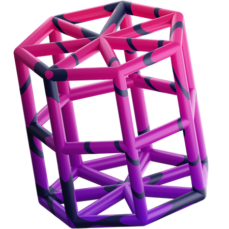 Prisma hexagonal  3D Illustration