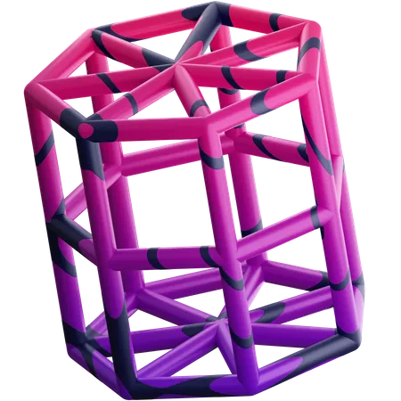 Prisma hexagonal  3D Illustration