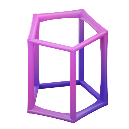 Estructura alámbrica de prisma pentagonal  3D Icon