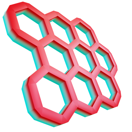 Prismas hexagonales  3D Icon