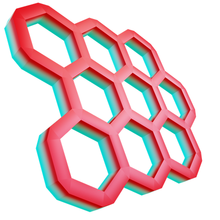 Prismas hexagonais  3D Icon