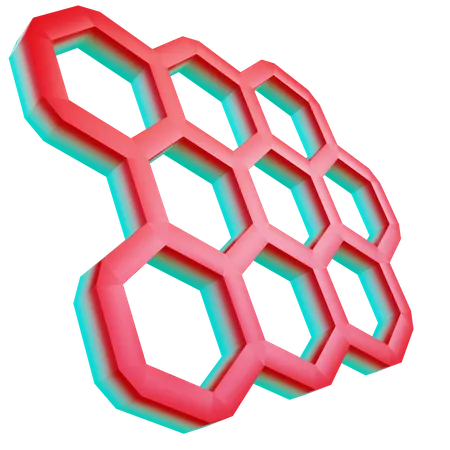 Prismas hexagonais  3D Icon