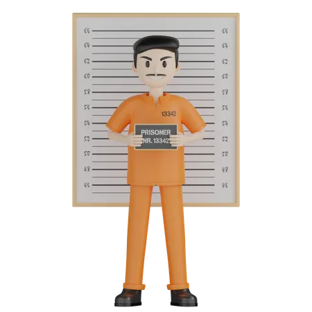 Prison Data Board  3D Illustration