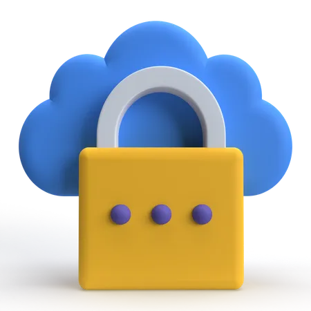 Privacidad en la nube  3D Icon