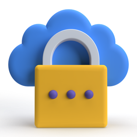 Privacidade na nuvem  3D Icon