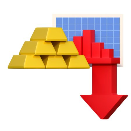 Prix de l'or en baisse  3D Icon