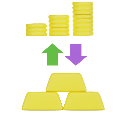 Prix de l'or instable  3D Icon