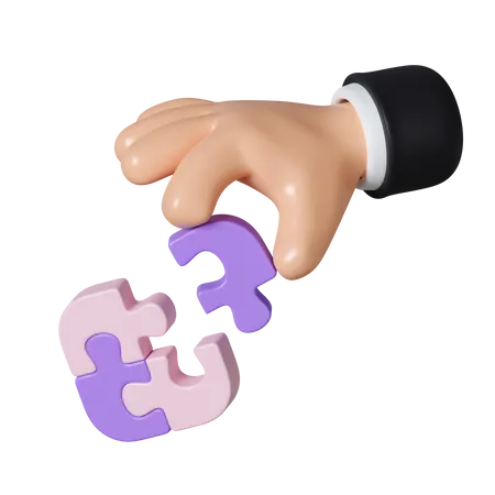 3 D Human Hands With Jigsaw Puzzle Pieces Symbol Of Teamwork Cooperation Partnership Problem Solving Business Concept Icon Isolated On White Background 3 D Rendering Illustration Clipping Path 3D Icon