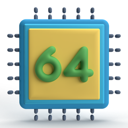 Procesador de 64 bits  3D Icon