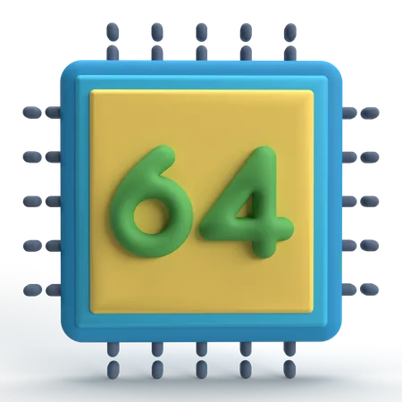 Procesador de 64 bits  3D Icon