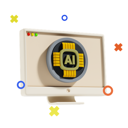 Procesador de ia  3D Icon