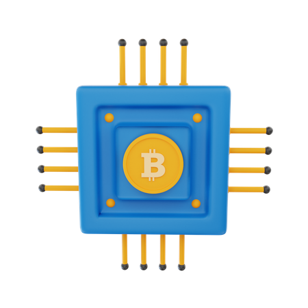 Procesador de bitcoins  3D Icon