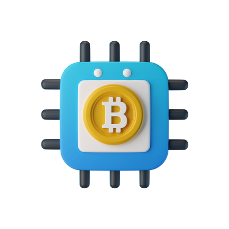 Procesador de bitcoins  3D Icon