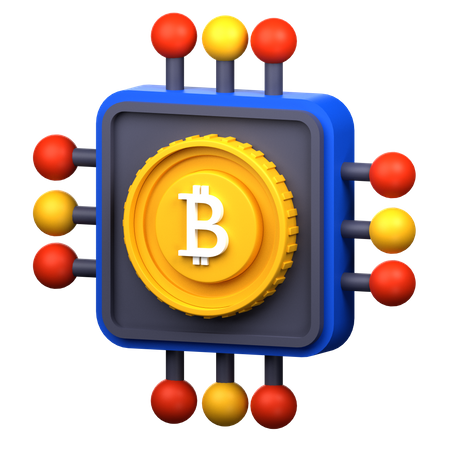 Procesador de bitcoins  3D Icon