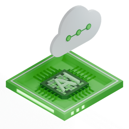 Procesador de arquitectura de chip de nube ai  3D Icon