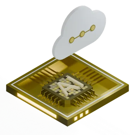 Procesador de arquitectura de chip de nube ai  3D Icon