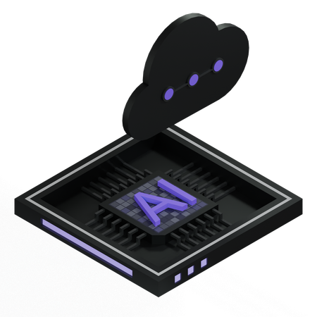 Procesador de arquitectura de chip de nube ai  3D Icon