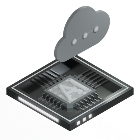 Procesador de arquitectura de chip de nube ai  3D Icon