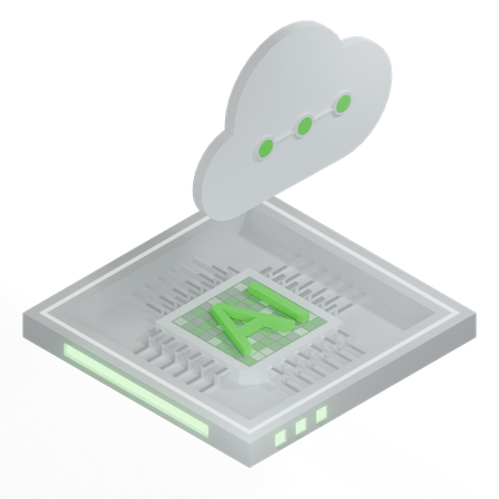 Procesador de arquitectura de chip de nube ai  3D Icon