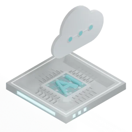 Procesador de arquitectura de chip de nube ai  3D Icon