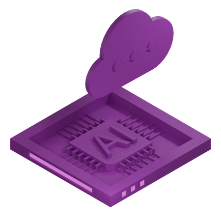 Procesador de arquitectura de chip de nube ai  3D Icon