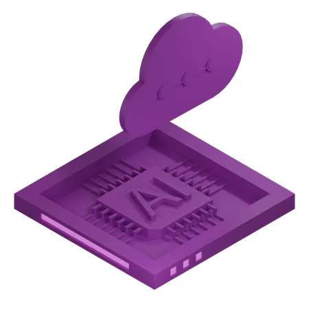 Procesador de arquitectura de chip de nube ai  3D Icon