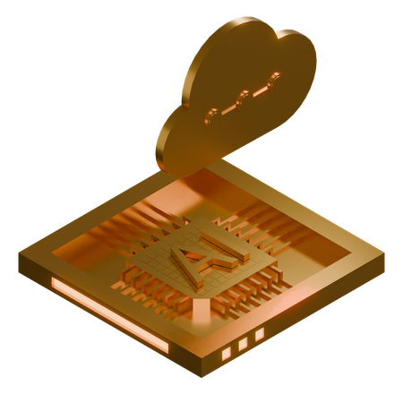 Procesador de arquitectura de chip de nube ai  3D Icon