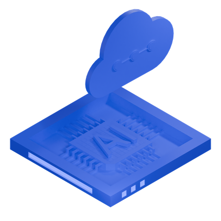 Procesador de arquitectura de chip de nube ai  3D Icon