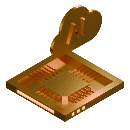 Procesador de arquitectura de chip de nube ai  3D Icon