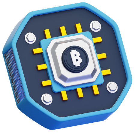 Procesador de bitcoins  3D Icon