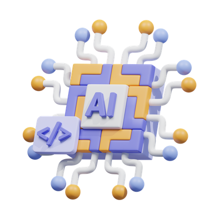 Procesador de codificación ia  3D Icon