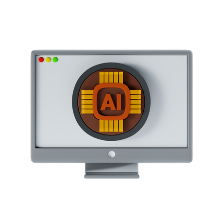 Procesador de ia  3D Icon