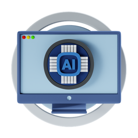 Procesador de ia  3D Icon