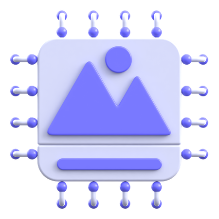 Procesador de imágenes de inteligencia artificial  3D Icon