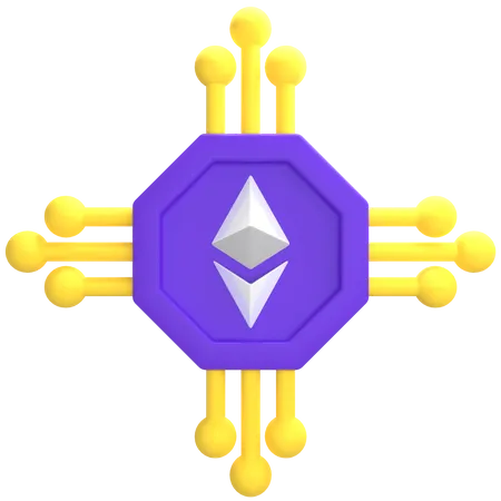 Procesador ethereum  3D Icon