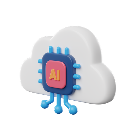 Procesador en la nube  3D Icon