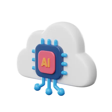 Procesador en la nube  3D Icon