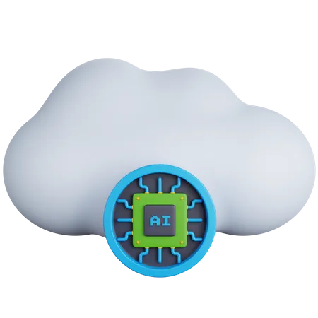 Procesador en la nube  3D Icon