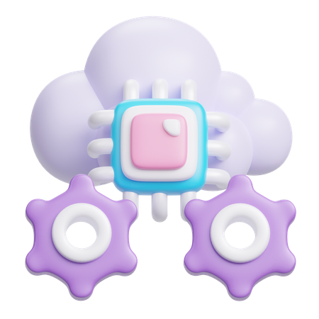 Procesamiento en la nube  3D Icon