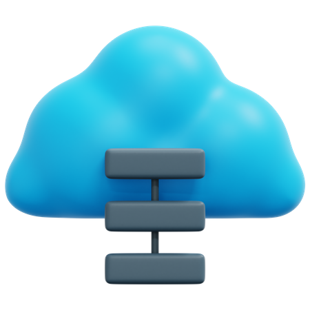 Procesamiento en la nube  3D Icon