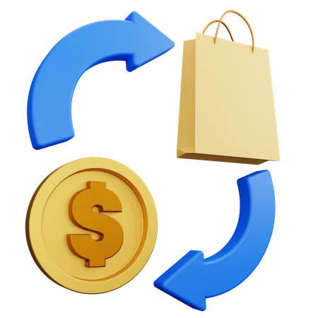 Proceso de compra en línea  3D Icon