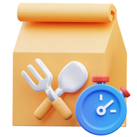 Proceso de entrega de alimentos  3D Icon