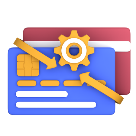Proceso de transacción con tarjeta  3D Icon